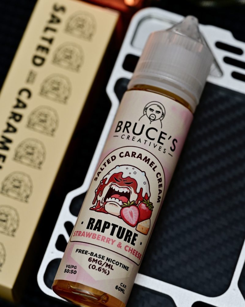 Bruce's 海盐焦糖奶霜:沉醉(草莓芝士)60毫升6毫克 胡子 大烟雾烟油